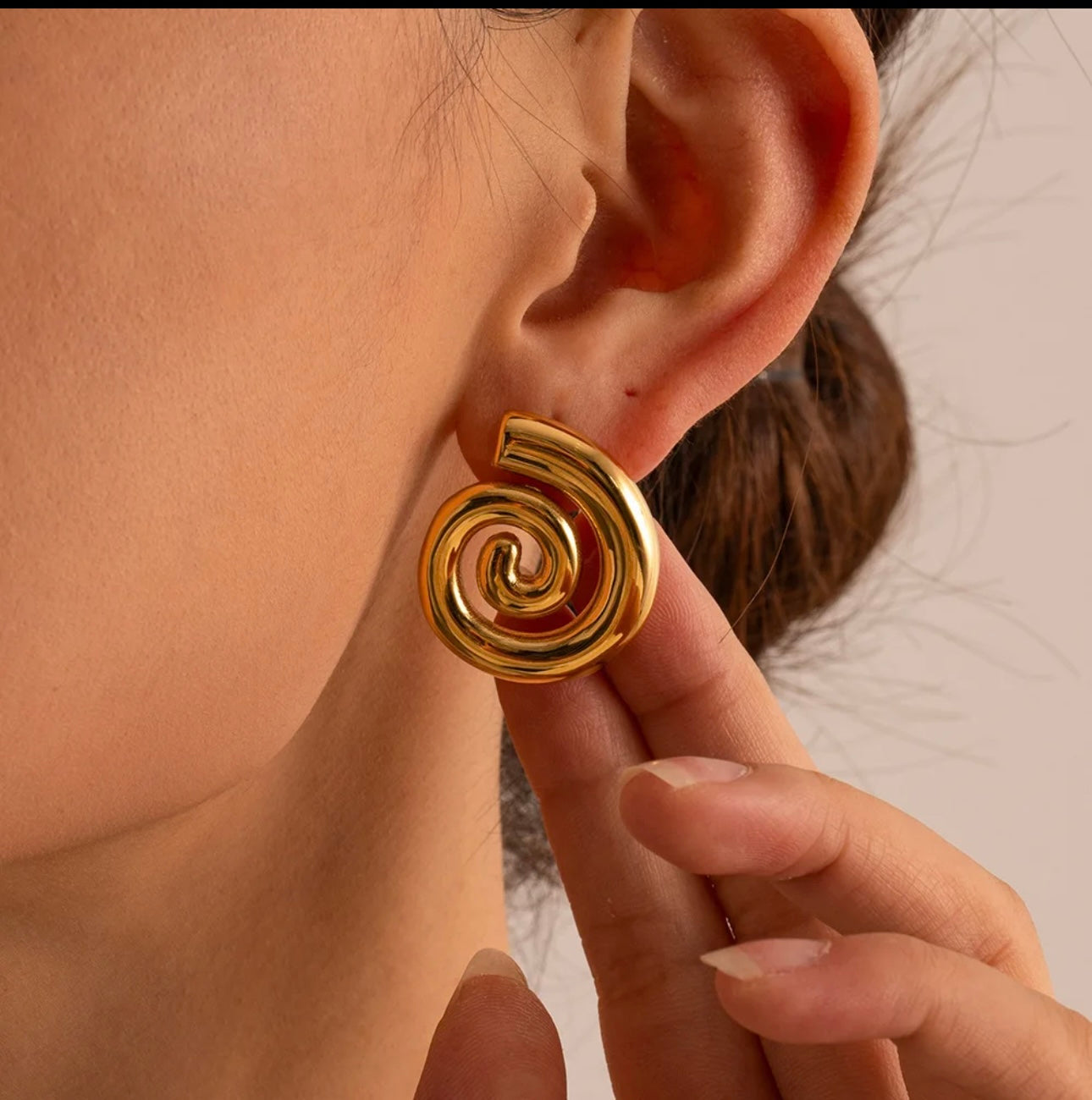 Golden Swirl Hoops